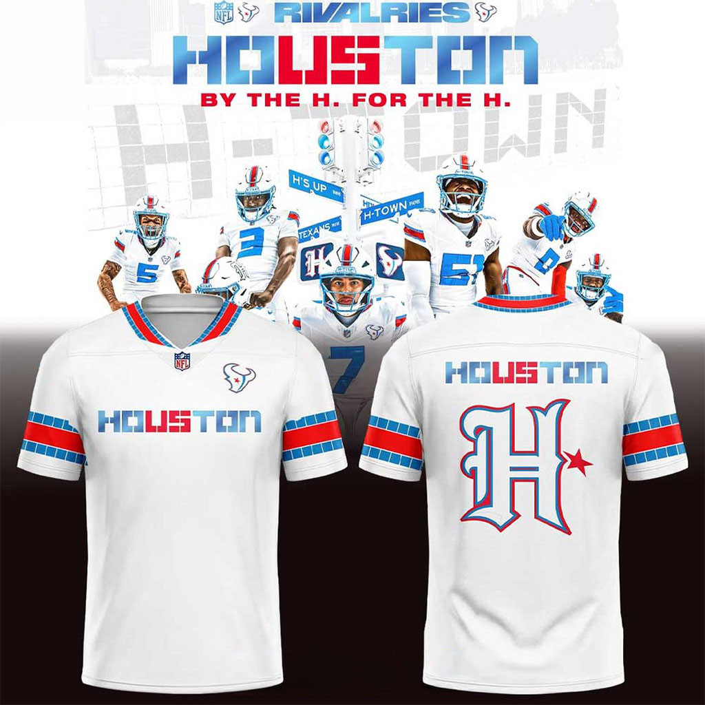 Houston Texans X Rivalries NFL 2026 By For The H Football Jersey Houston Texans Merch Gifts
