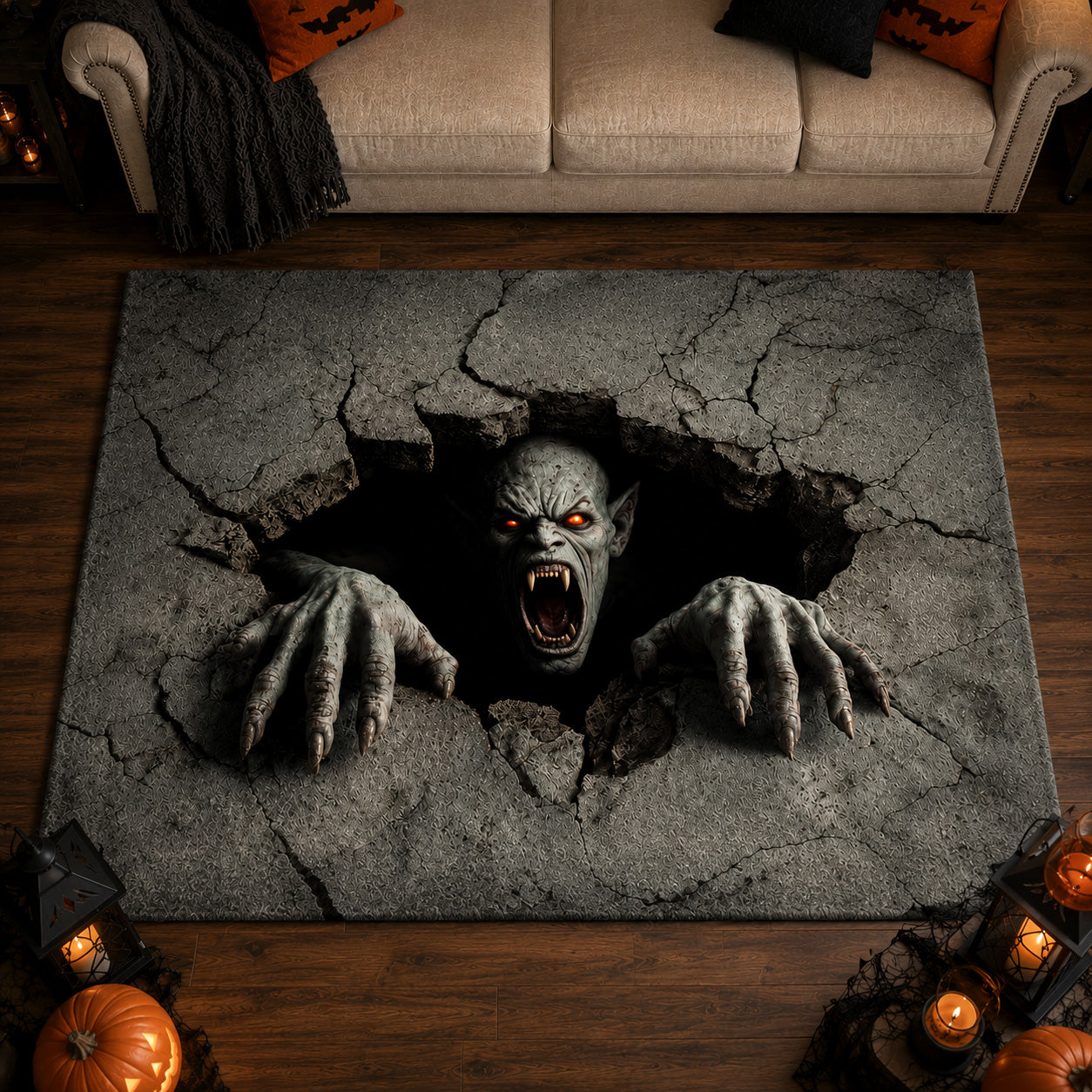 Howl Of The Damned Area Rug Area Rugs On Sale Luxury Halloween Gifts