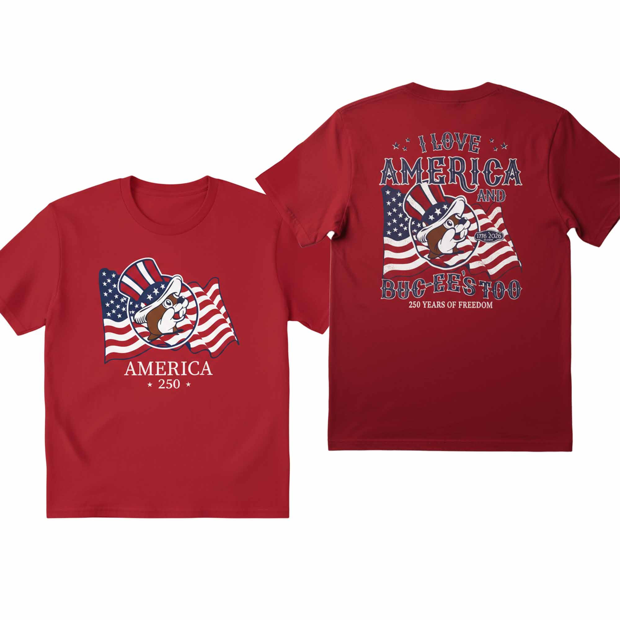 I Love America And Buc ee's Too 250 Years Of Freedom Shirt