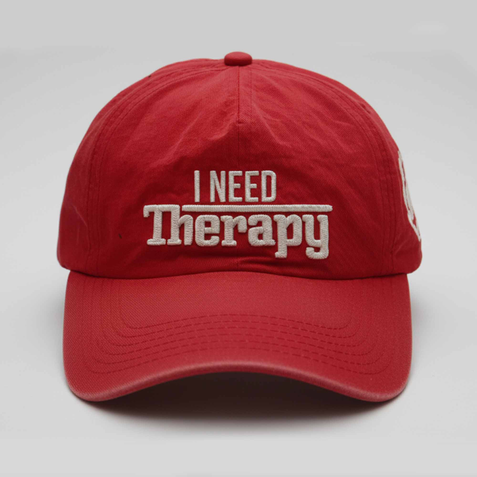 I Need Therapy Embroidered Hat Funny Sarcastic Red Dad Cap