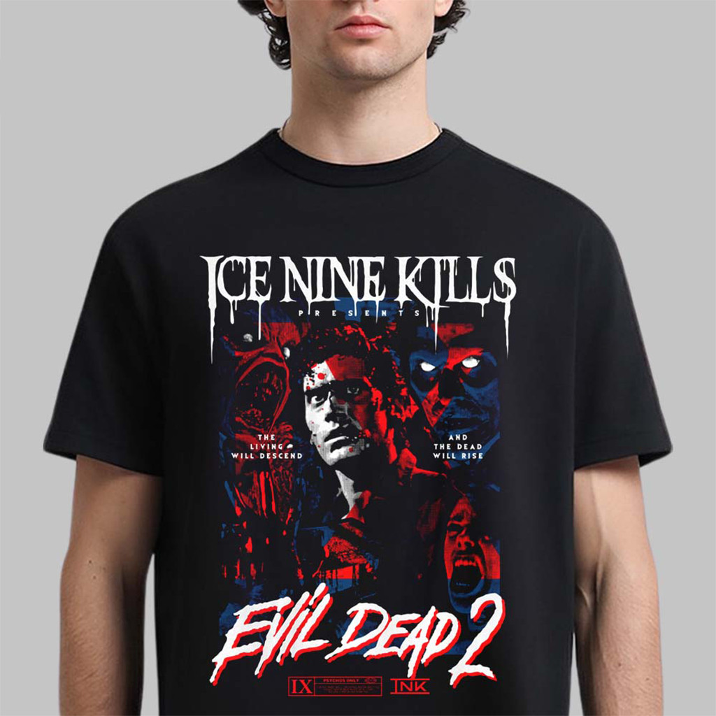 Ice Nine Kills X Evil Dead 2 Ash Williams Dead Will Rise T-Shirt Ice Nine Kills Merch