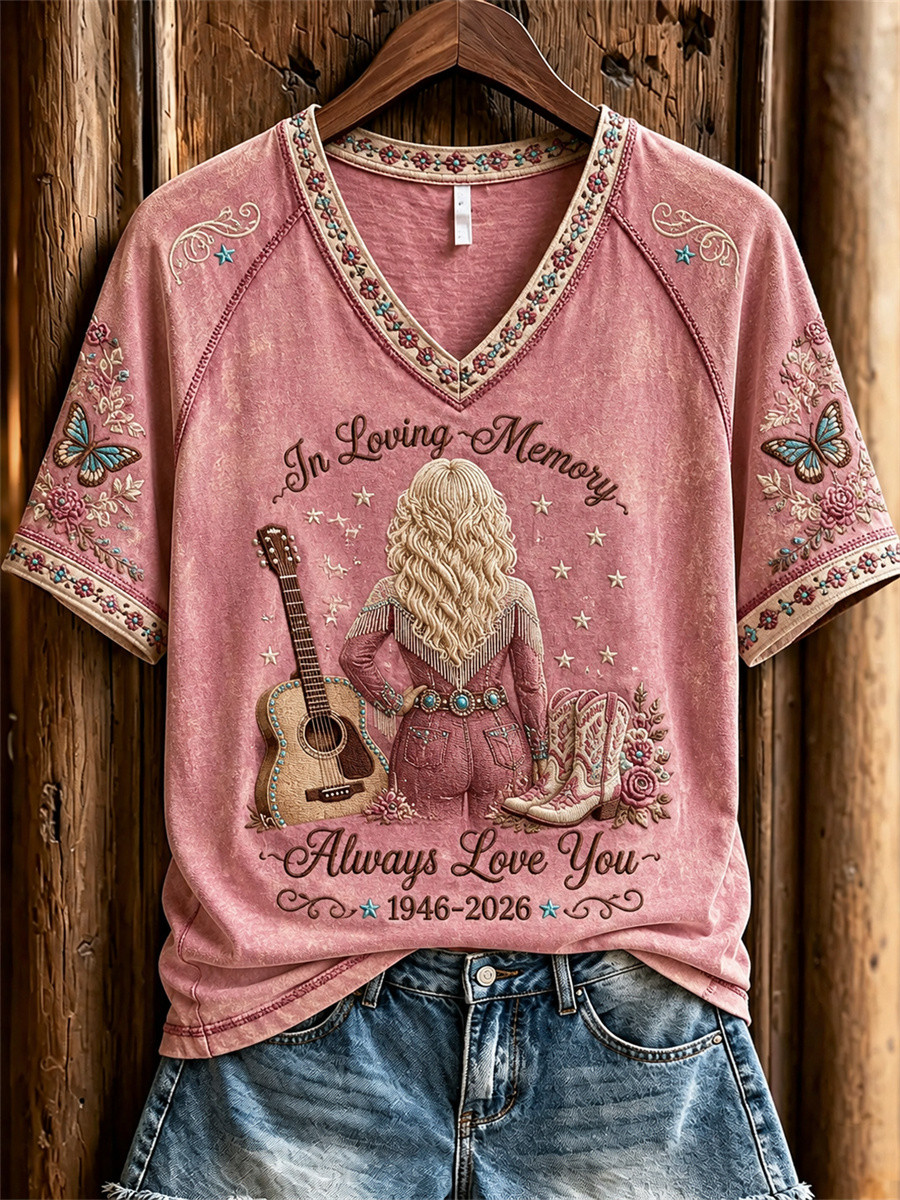 In Loving Memory Dolly Parton V-Neck Shirt Always Love You 1946 2026 RIP Merch Fan Gifts In Loving Memory Dolly Parton V-Neck Shirt Always Love You 1946 2026 RIP Merch Fan Gifts