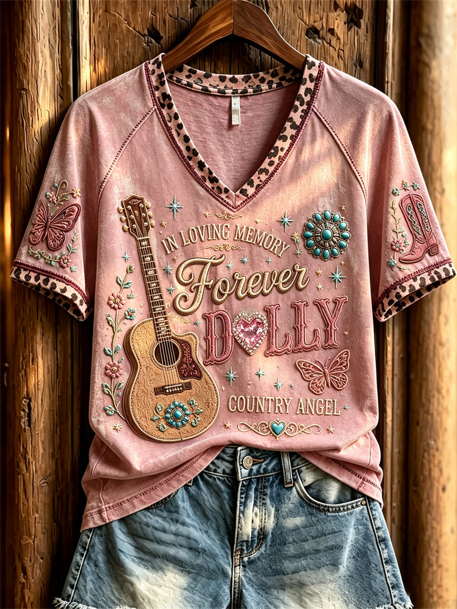 In Loving Memory Forever Dolly Parton V-Neck Shirt Country Angel Dolly Parton Merch Fan Gifts In Loving Memory Forever Dolly Parton V-Neck Shirt Country Angel Dolly Parton Merch Fan Gifts