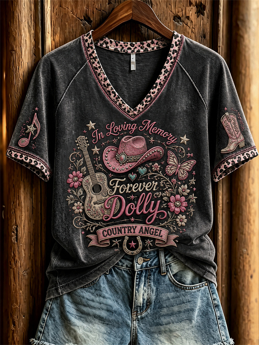 In Loving Memory Forever Dolly Parton V-Neck Shirt Country Angel RIP Dolly Parton Merch Gifts In Loving Memory Forever Dolly Parton V-Neck Shirt Country Angel RIP Dolly Parton Merch Gifts