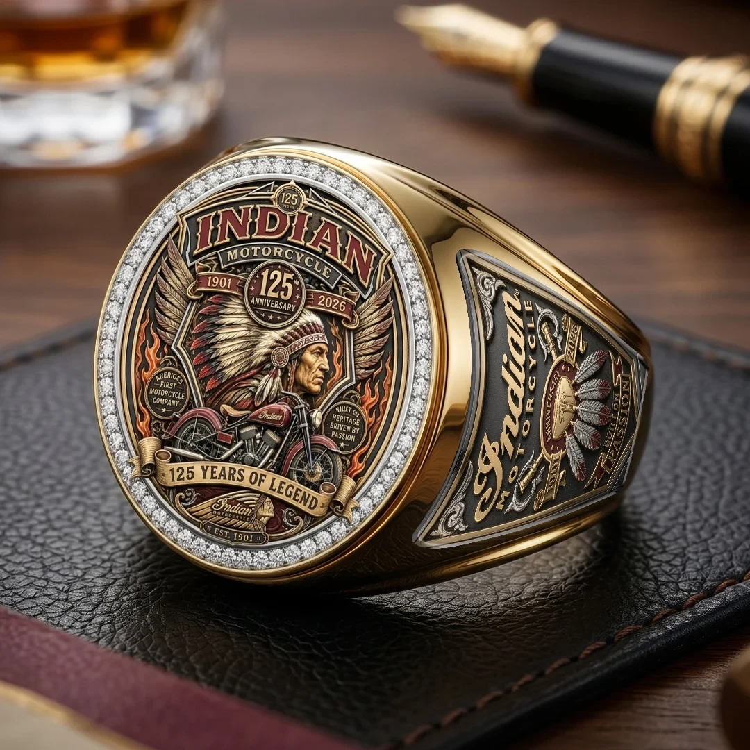 Indian Motorcycle 125th Anniversary Ring Indian Motorcycle Merch Gift For Bikers Indian Motorcycle 125th Anniversary Ring Indian Motorcycle Merch Gift For Bikers