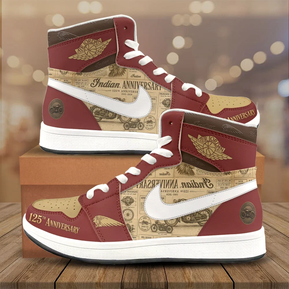 Indian Motorcycle 125th Anniversary Sneakers Indian Motorcycle Merch Gifts For Bikers