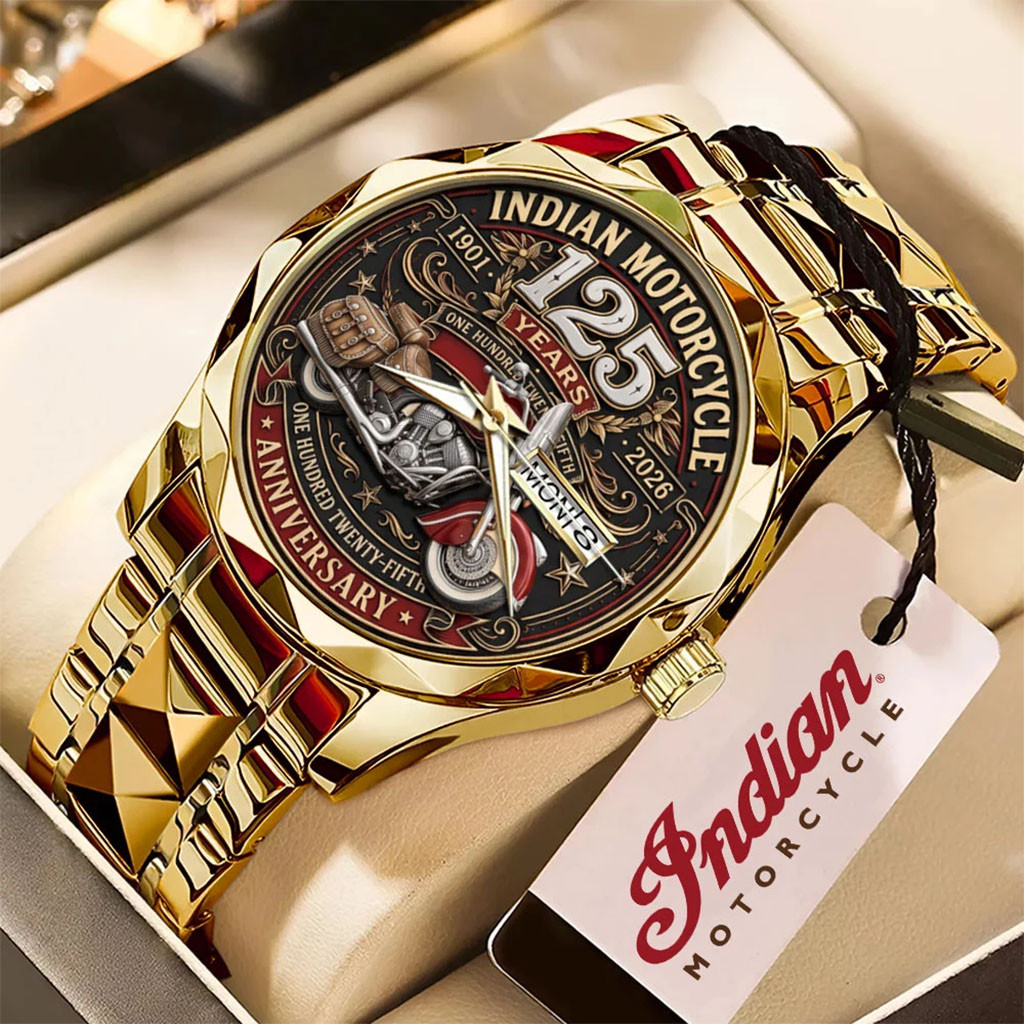 Indian Motorcycle 125th Anniversary Watch Indian Motorcycle Merch Gifts For Bikers