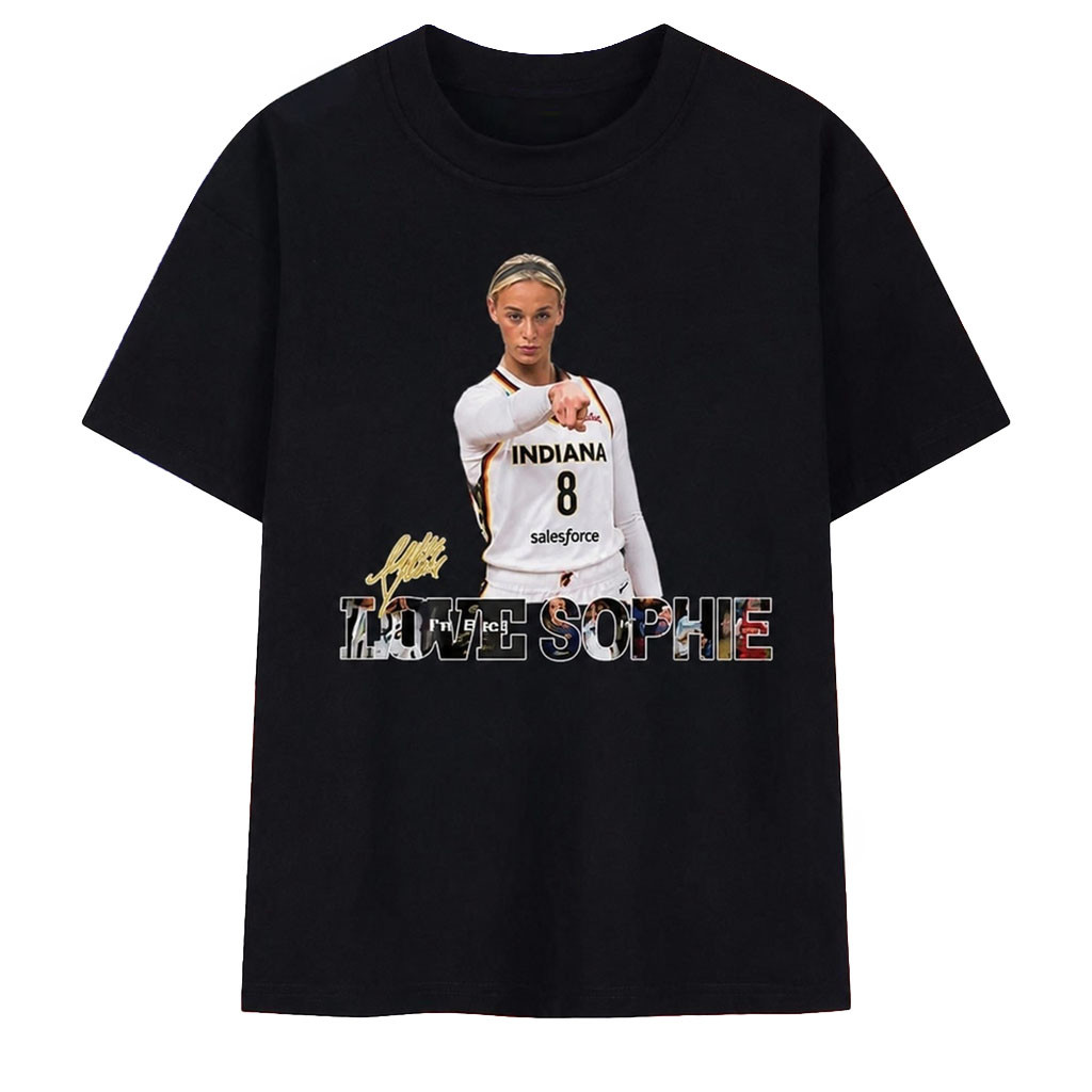 Indiana Fever I Love Sophie Cunningham #8 Basketball T-Shirt Sophie Cunningham Pointing Shirt