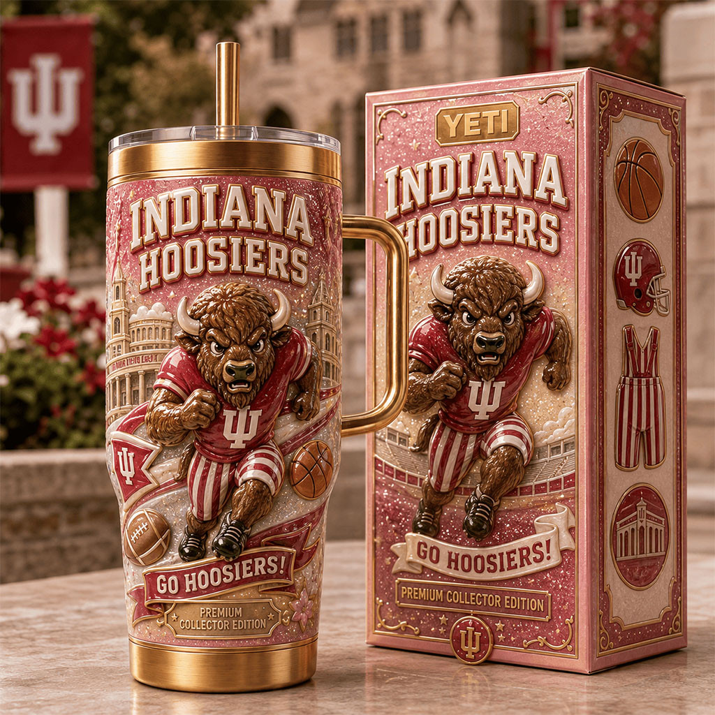 Indiana Hoosiers Go Hoosiers Tumbler 2026 Indiana Hoosiers Merch Gift For Sports Lover