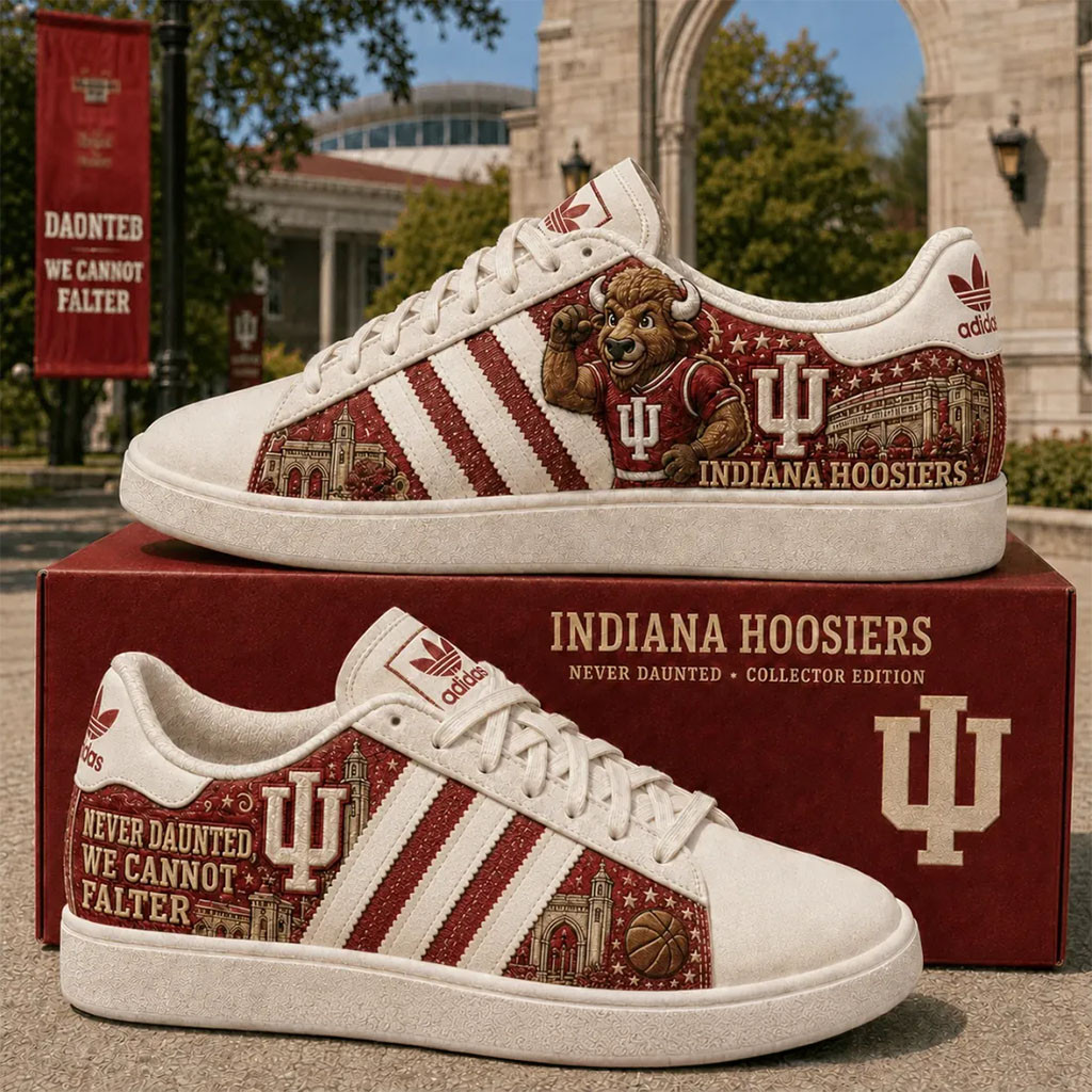 Indiana Hoosiers Mascot Shoes Never Daunted We Cannot Falter Indiana Hoosiers Merch Fan Gifts Indiana Hoosiers Mascot Shoes Never Daunted We Cannot Falter Indiana Hoosiers Merch Fan Gifts