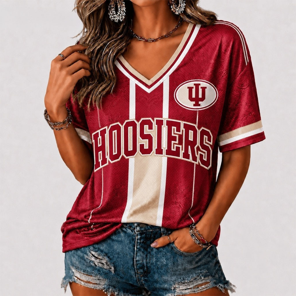 Indiana Hoosiers Rivalry Game Spirit V-Neck T-Shirt Hoosiers Merch Best Gifts For Football Fans