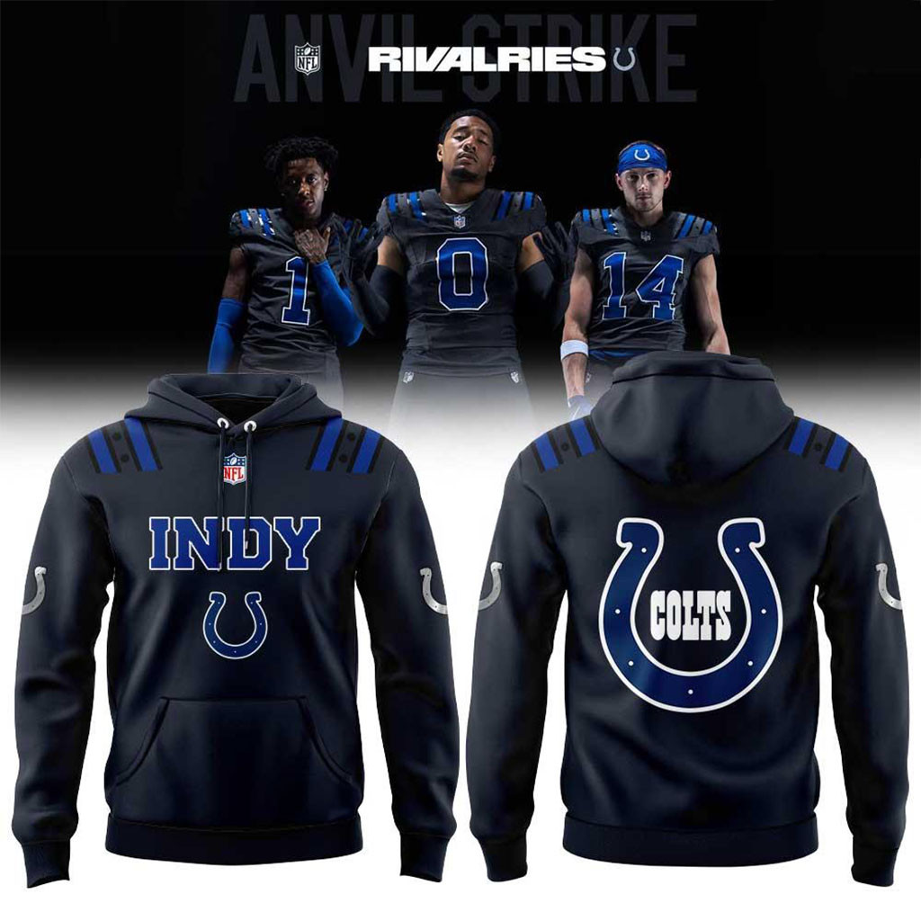 Indianapolis Colts 2026 Rivalries Anvil Strike Graphic Hoodie Colts Merch Gifts For Football Fan