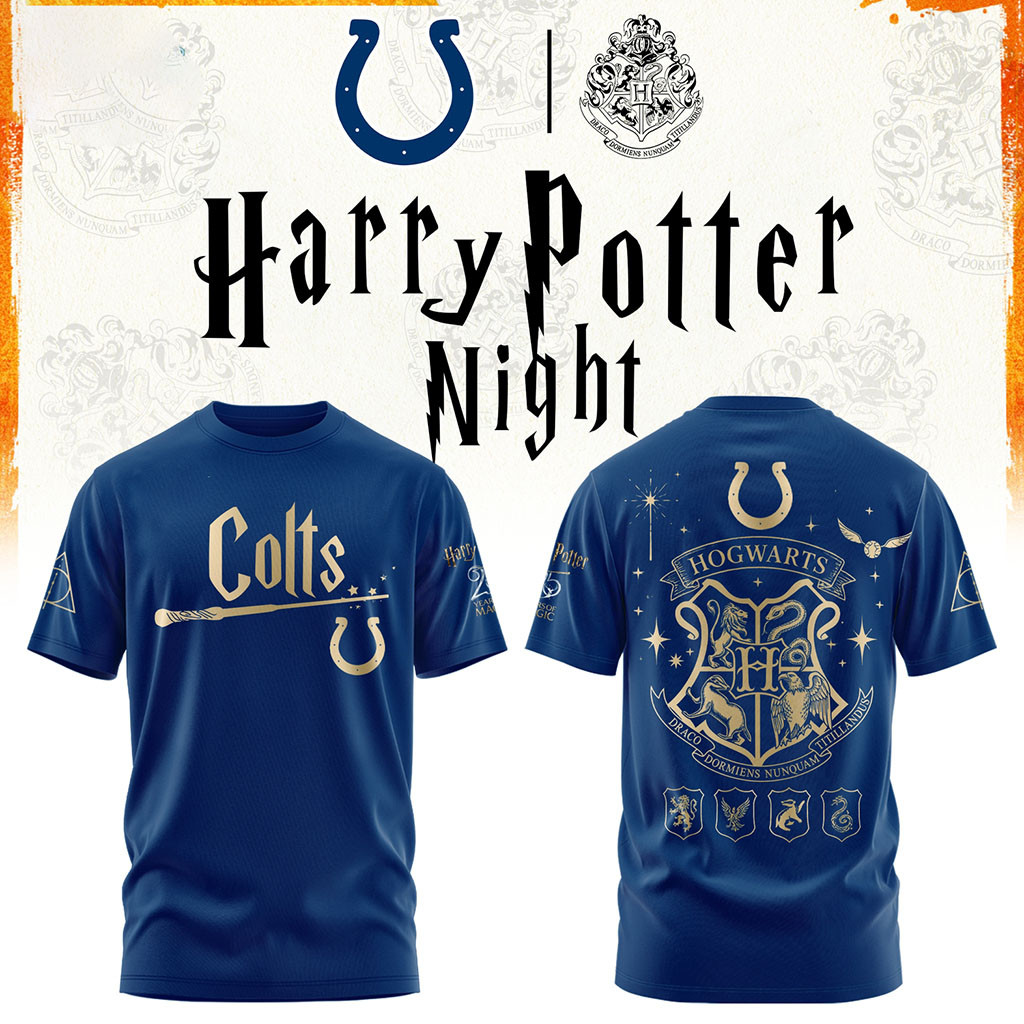 Indianapolis Colts Football Harry Potter 25th Anniversary T-Shirt 2026 Colts Merch Fan Gifts Indianapolis Colts Football Harry Potter 25th Anniversary T-Shirt 2026 Colts Merch Fan Gifts