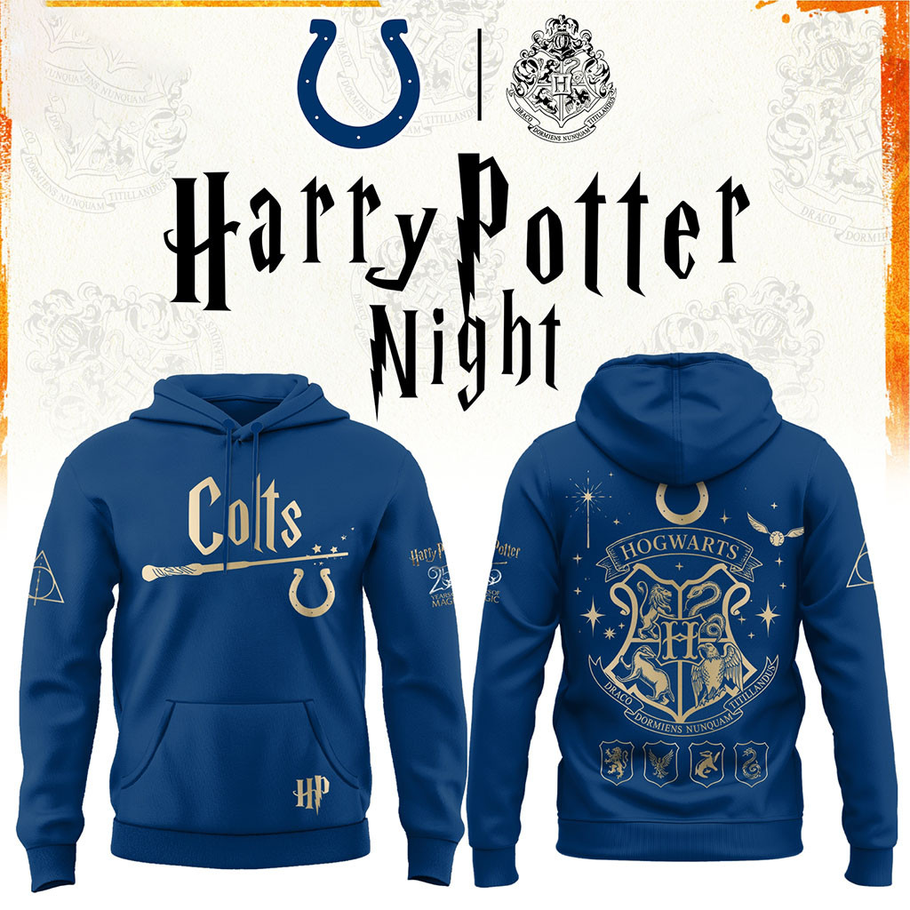 Indianapolis Colts Harry Potter 25th Anniversary Hoodie Colts Merch Gift For Football Fans Indianapolis Colts Harry Potter 25th Anniversary Hoodie Colts Merch Gift For Football Fans