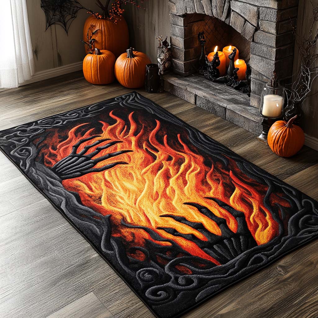 Infernal Grasp Area Rug Living Room Carpet Halloween Gifts For Family