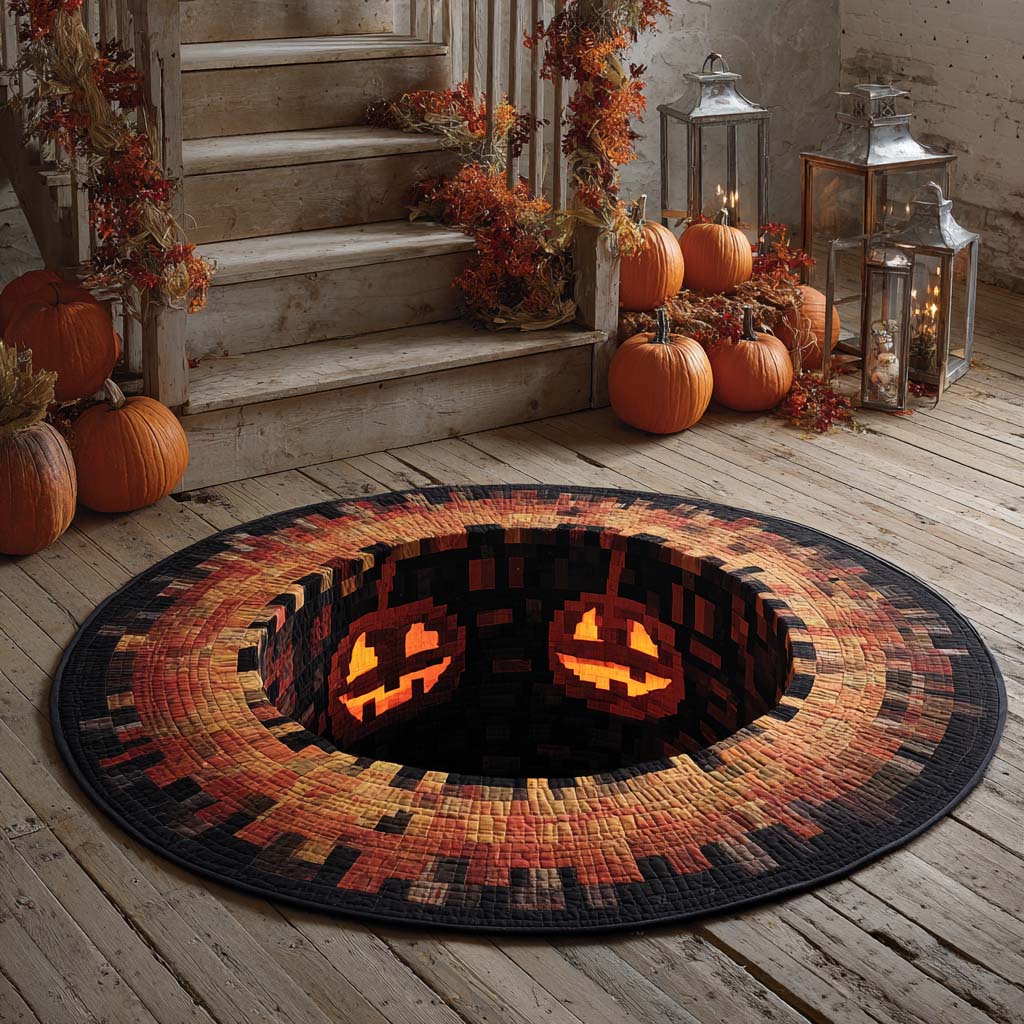 Inferno Descent Quilted Round Mat Living Area Decor Ideas Birthday Halloween Gifts