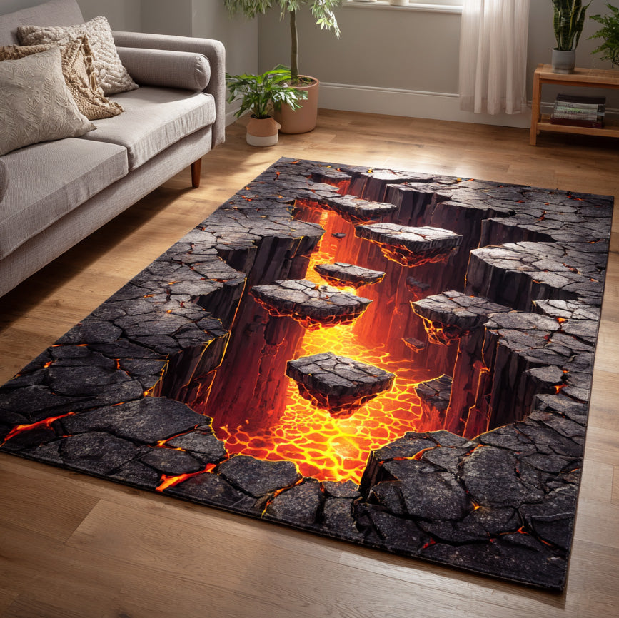 Inferno Steps Area Rug Scary Home Decor Fun Halloween Gifts