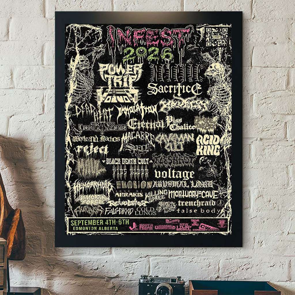 Infest 2026 Edmonton Canada September 4-6 2026 Full Lineup Poster Infest Merch Wall Art Decor