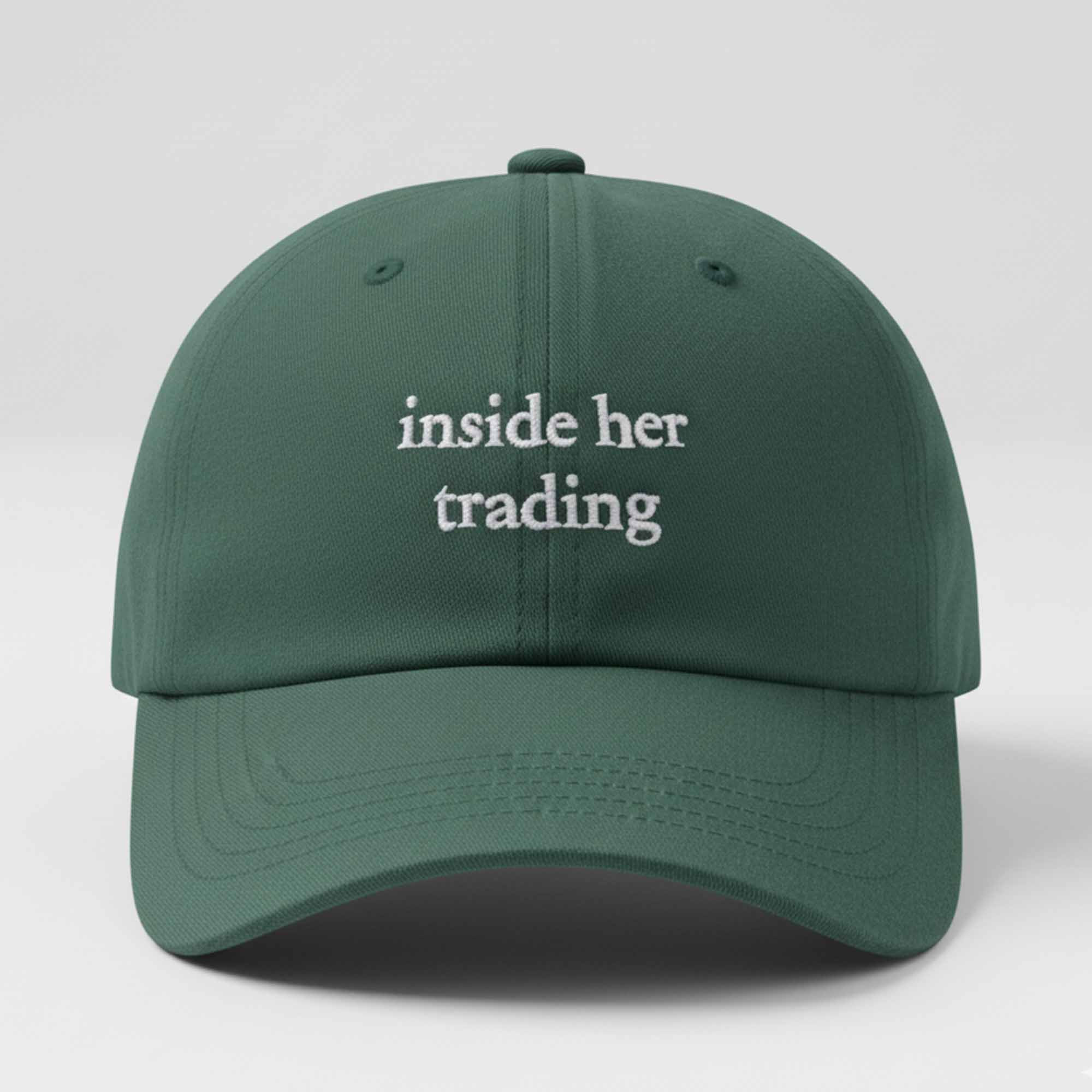 Inside Her Trading Dad Hat - Funny Finance Meme Baseball Cap