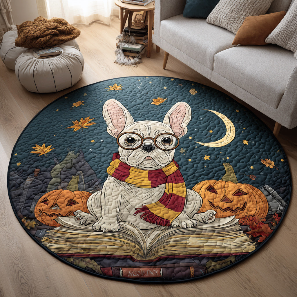 Intellectual French Bulldog Quilted Round Mat Scary Halloween Home Decor Good New Home Gifts