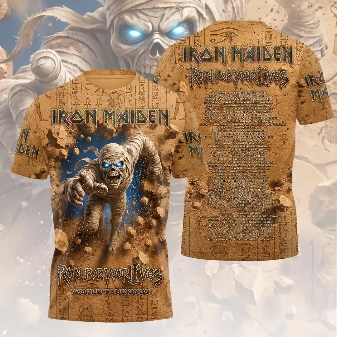 Iron Maiden 2026 World Tour Merch Run For Your Lives Tour Dates T-Shirt Heavy Metal Band Gifts