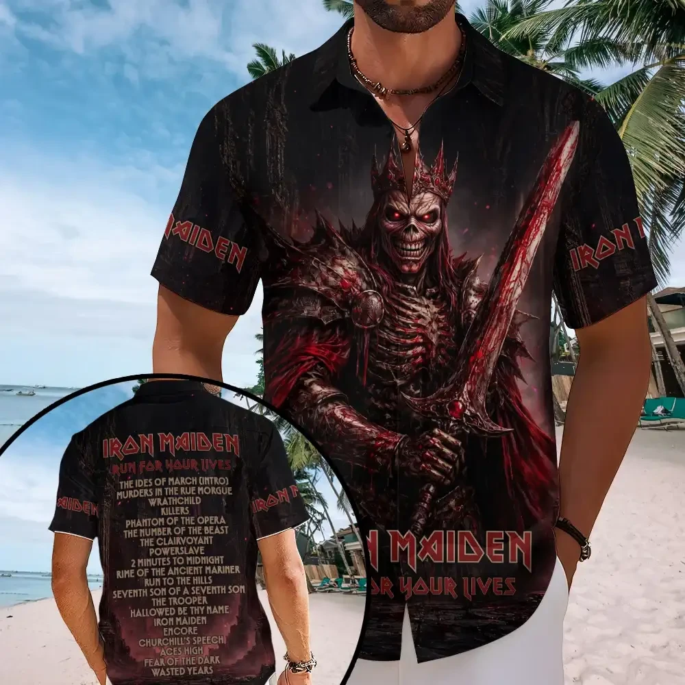 Iron Maiden 2026 World Tour Merch Run For Your Lives Tour Hawaiian Shirt Music Fan Apparel Iron Maiden 2026 World Tour Merch Run For Your Lives Tour Hawaiian Shirt Music Fan Apparel