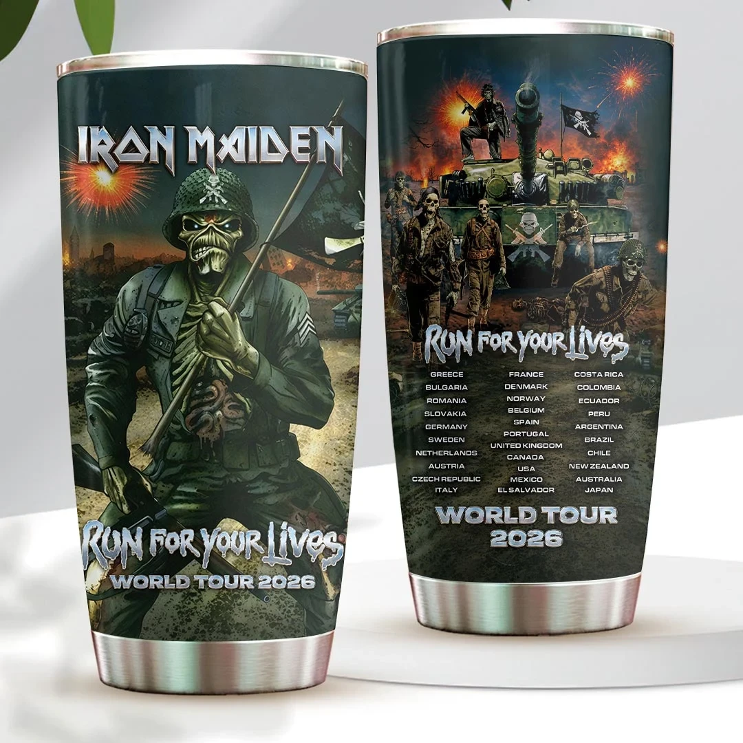 Iron Maiden 2026 World Tour Tumbler Rock Band Iron Maiden Merch Gifts For Music Lovers