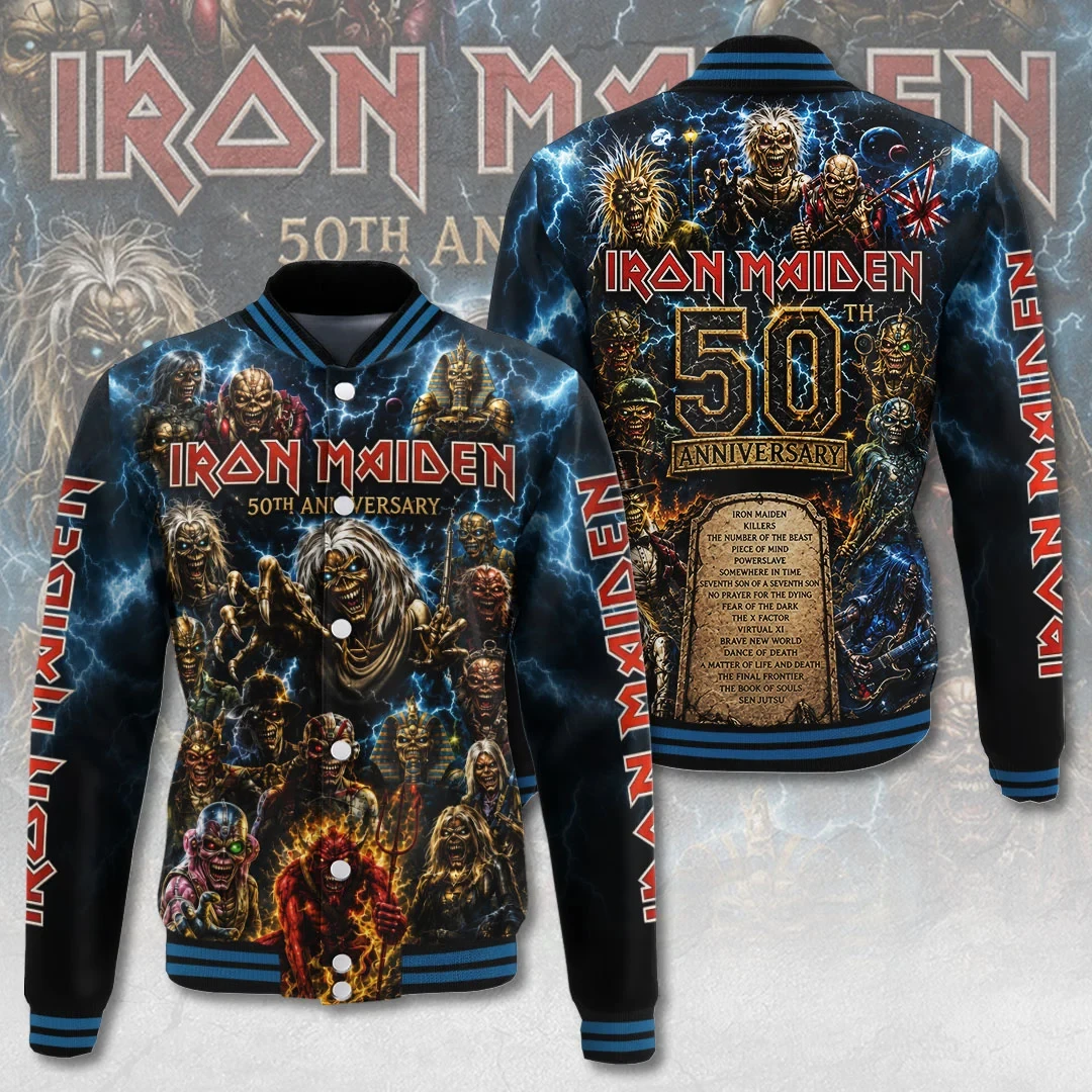 Iron Maiden 50th Anniversary Jacket Eddie Heavy Metal Band Merch Gifts For Iron Maiden Fans