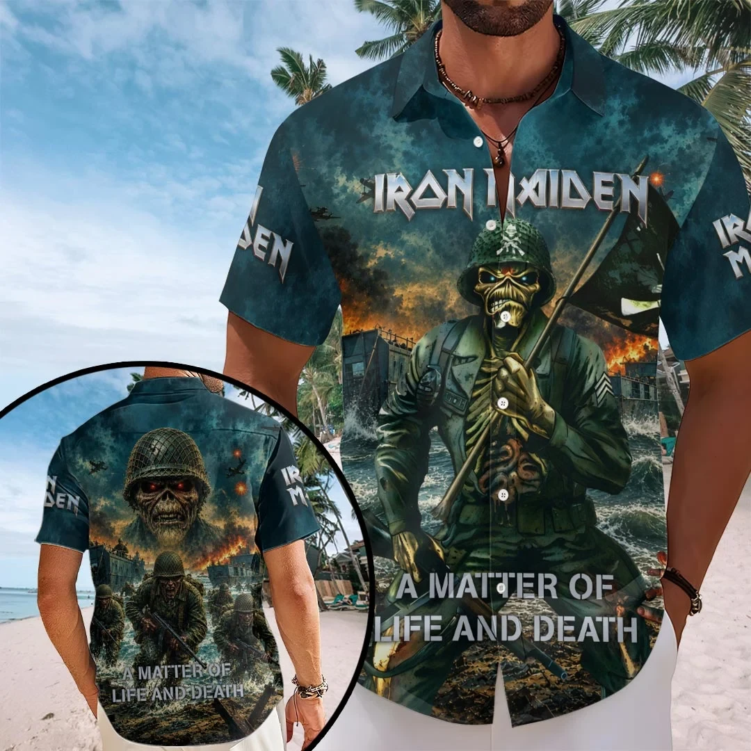 Iron Maiden A Matter Of Life And Death Hawaiian Shirt Iron Maiden Merch Gift For Band Fans