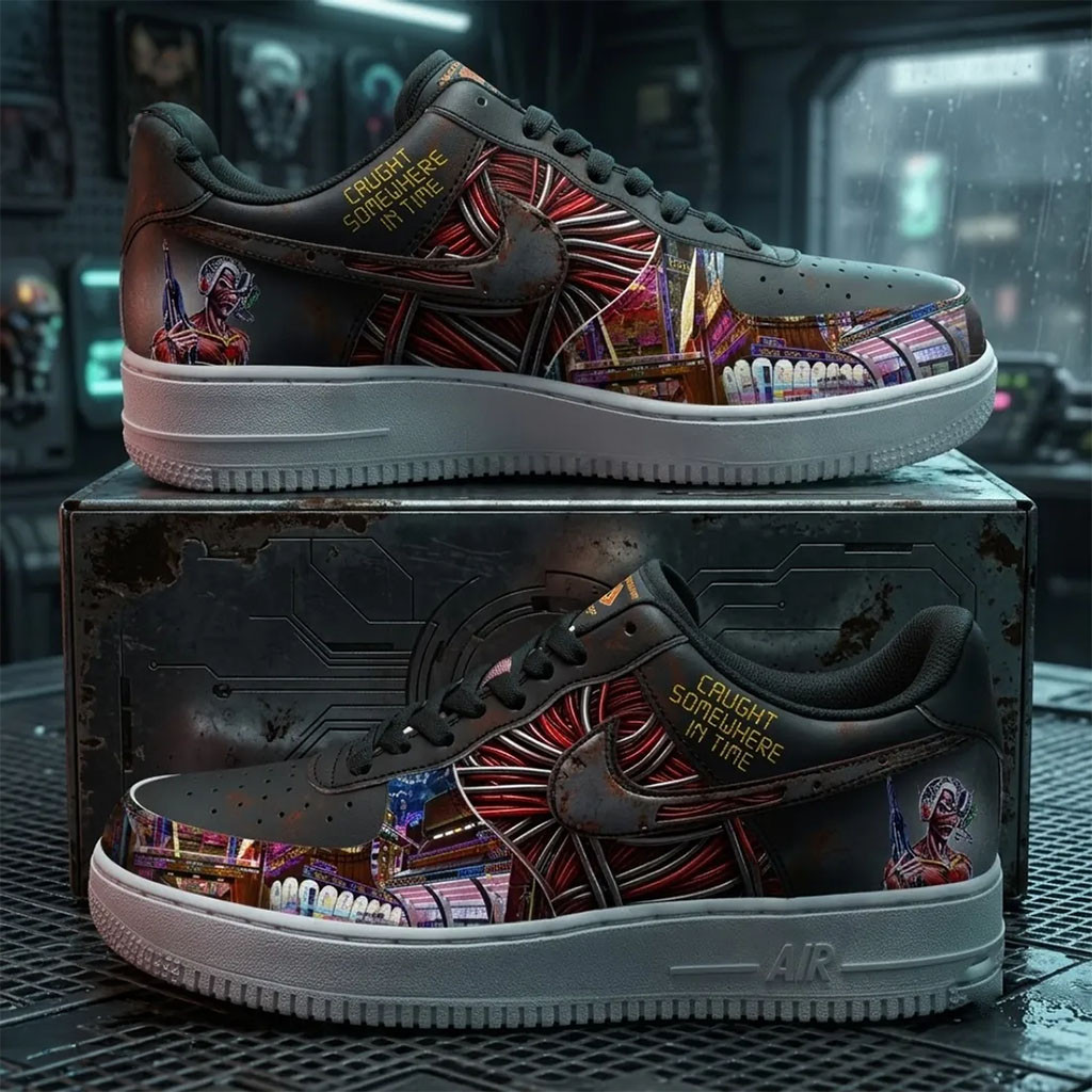 Iron Maiden Caught Somewhere In Time Sneakers Iron Maiden Merch Gifts For Rock Fan