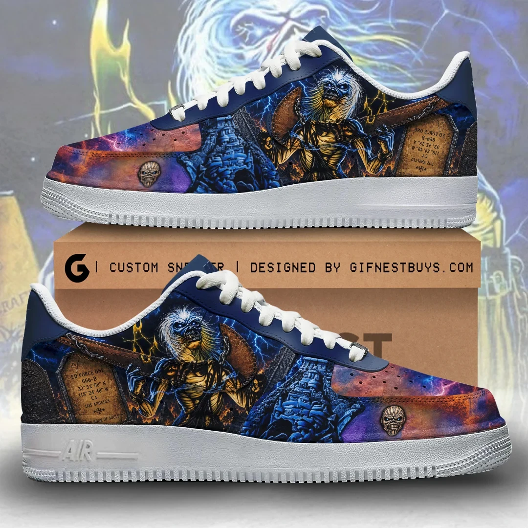 Iron Maiden Eddie Shoes Heavy Metal Band Sneakers Iron Maiden Merch Gift For Music Lovers