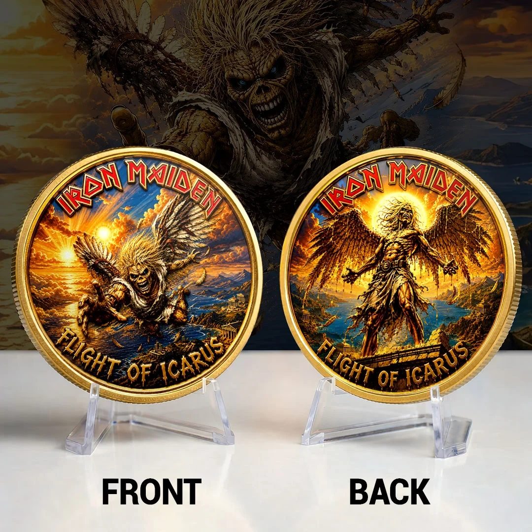 Iron Maiden Flight Of Icarus Commemorative Coin Iron Maiden Merch Gifts For Heavy Metal Fans
