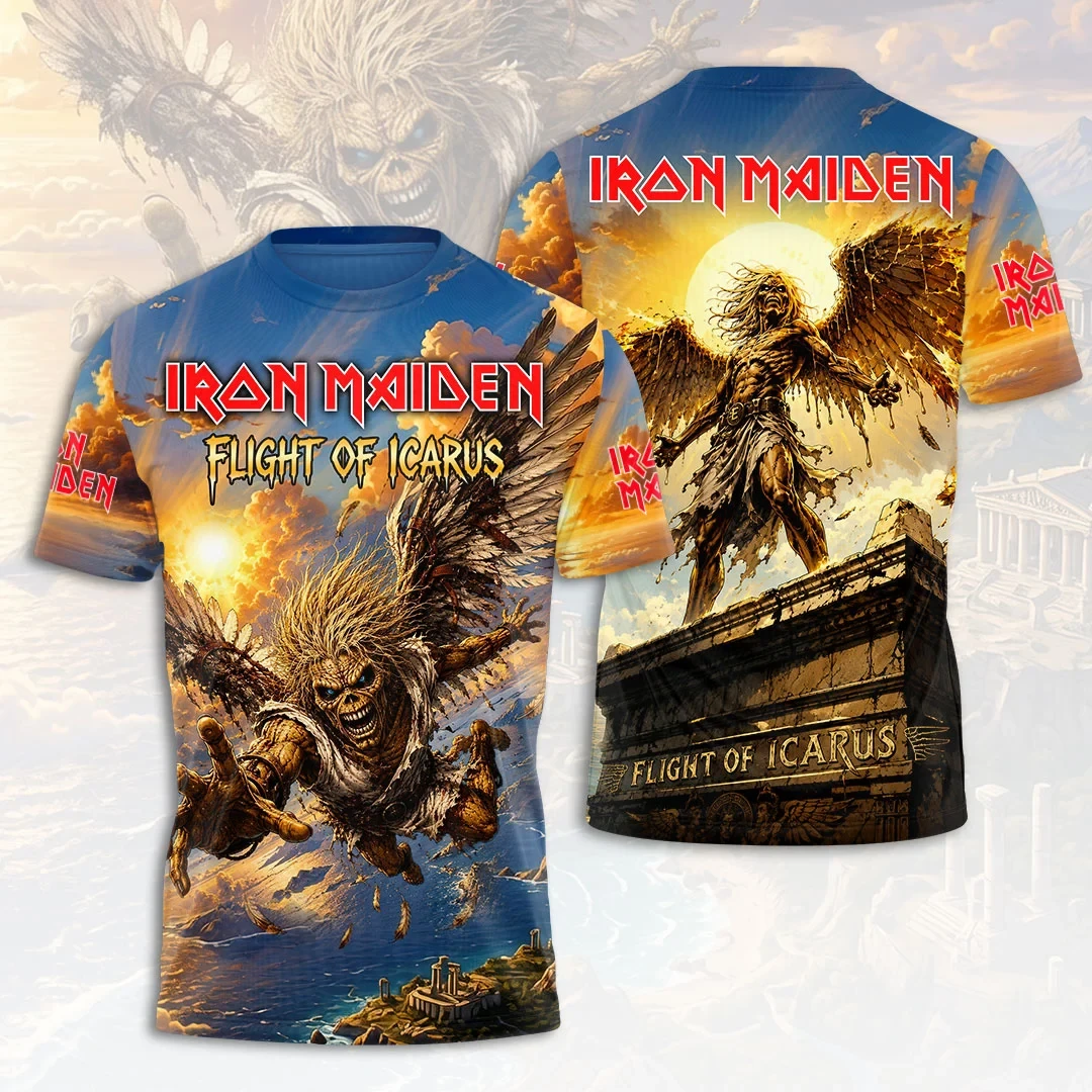 Iron Maiden Flight Of Icarus T-Shirt Iron Maiden Merch Metal Band Fans Gifts