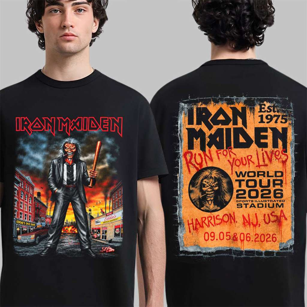 Iron Maiden Harrison New Jersey 2026 Tour Eddie The Gangster T-Shirt Iron Maiden Merch