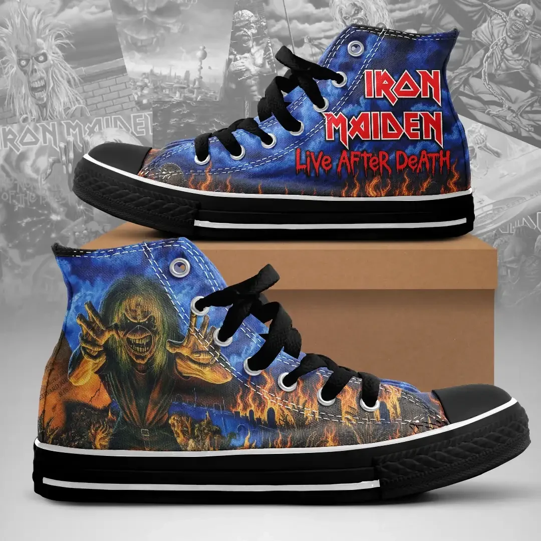 Iron Maiden Live After Death High Top Shoes Sneakers Iron Maiden Merch Gift For Music Lovers