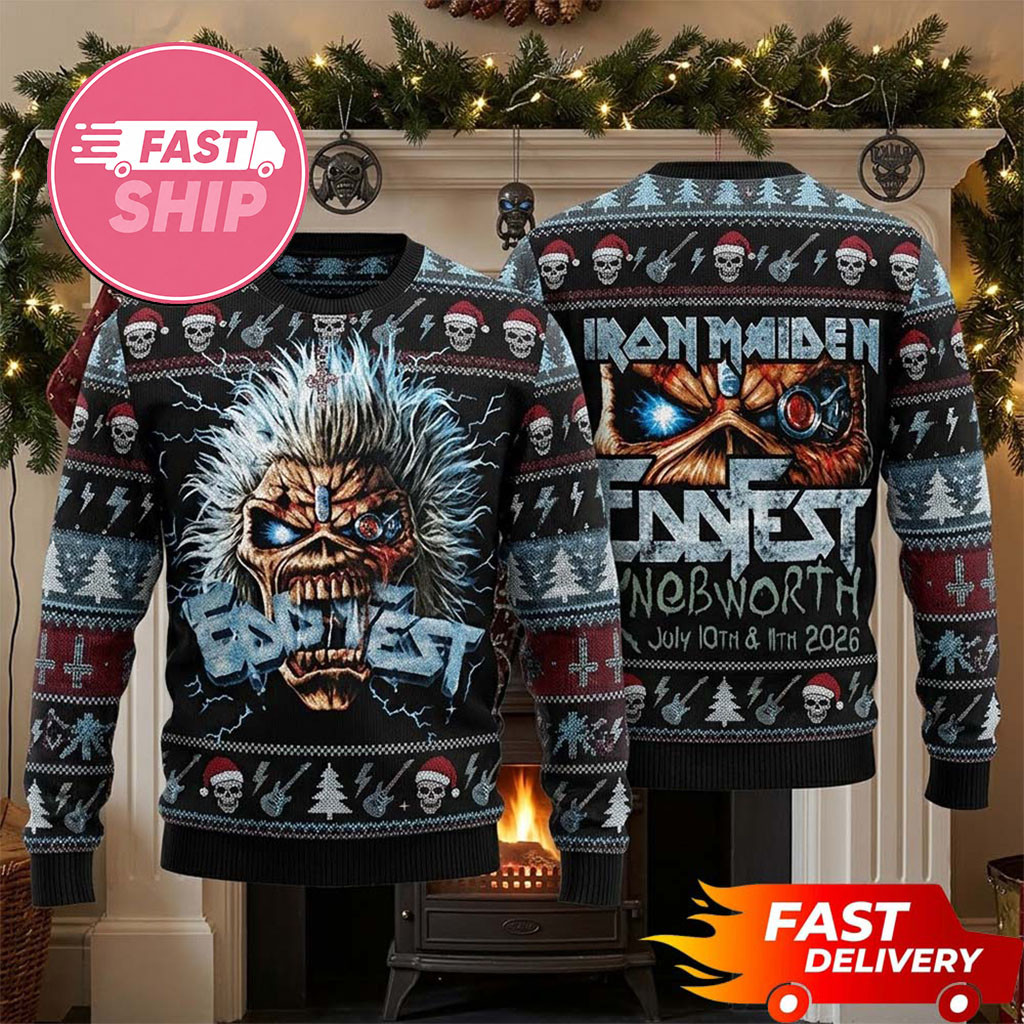 Iron Maiden Merch EddFest Knebworth Iron Maiden Christmas Holiday Ugly Sweater Gifts For Fans Iron Maiden Merch EddFest Knebworth Iron Maiden Christmas Holiday Ugly Sweater Gifts For Fans
