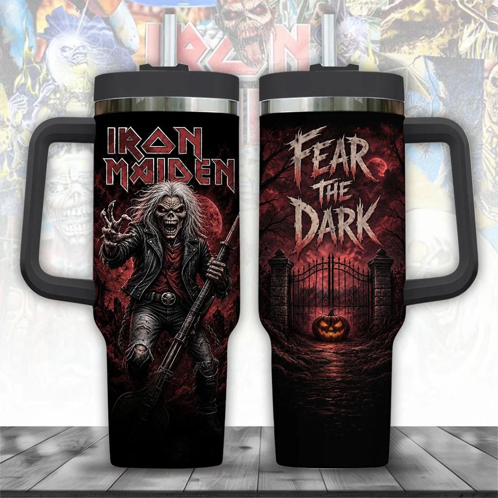 Iron Maiden Merch Fear The Dark Tumbler Best Gifts For Metal Band Fans