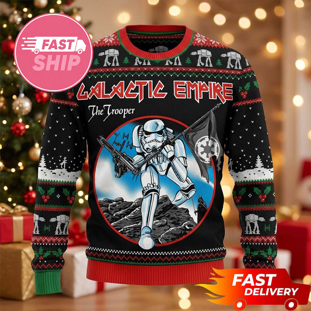 Iron Maiden Merch Galactic Empire The Trooper Star Wars x Iron Maiden Concept Xmas Ugly Sweater
