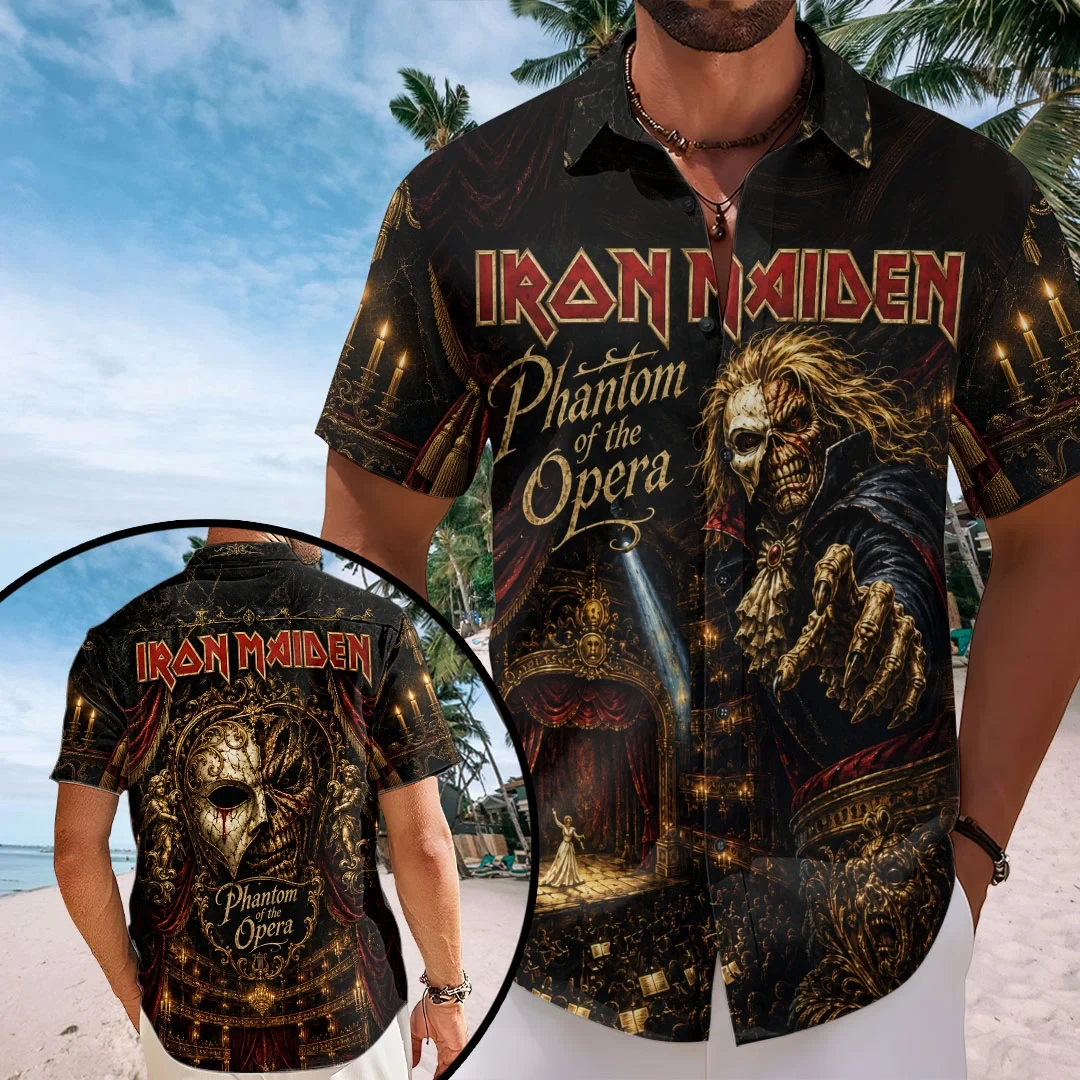 Iron Maiden Phantom Of The Opera Hawaiian Shirt Iron Maiden Merch Gifts For Husband