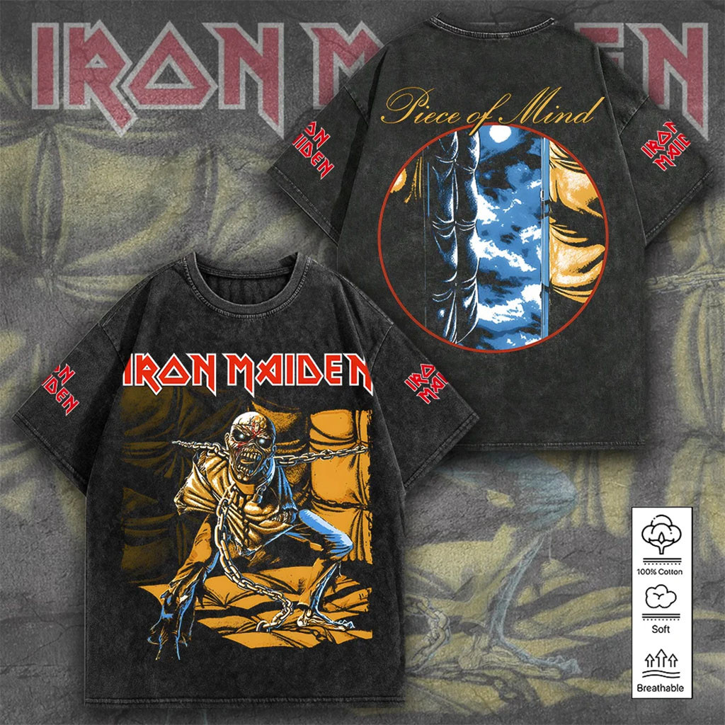 Iron Maiden Piece Of Mind Wash T-Shirt Metal Band Iron Maiden Merch Gifts For Band Lovers Iron Maiden Piece Of Mind Wash T-Shirt Metal Band Iron Maiden Merch Gifts For Band Lovers