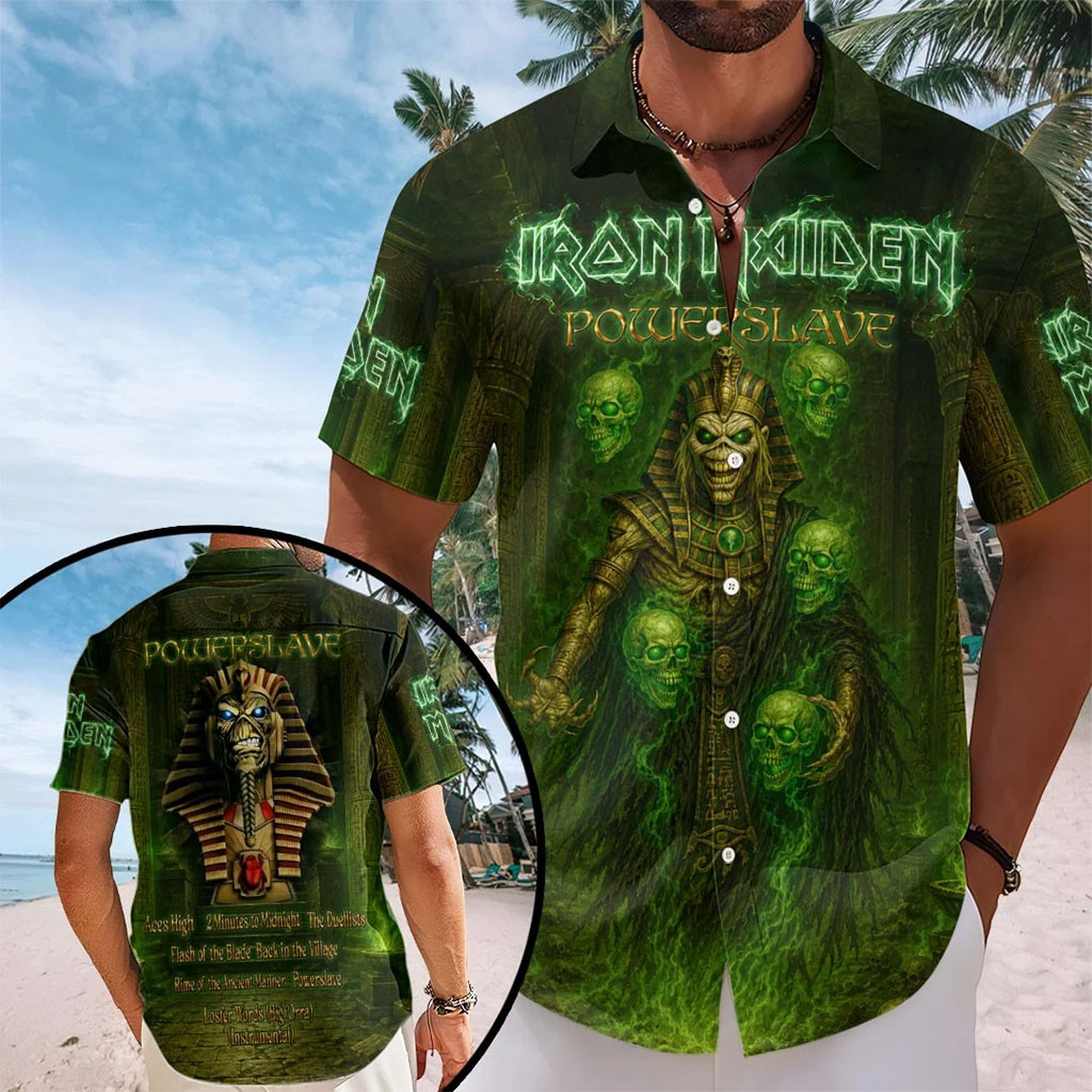 Iron Maiden Power Slave Hawaiian Shirt Iron Maiden Merch Music Lover Gift For Him