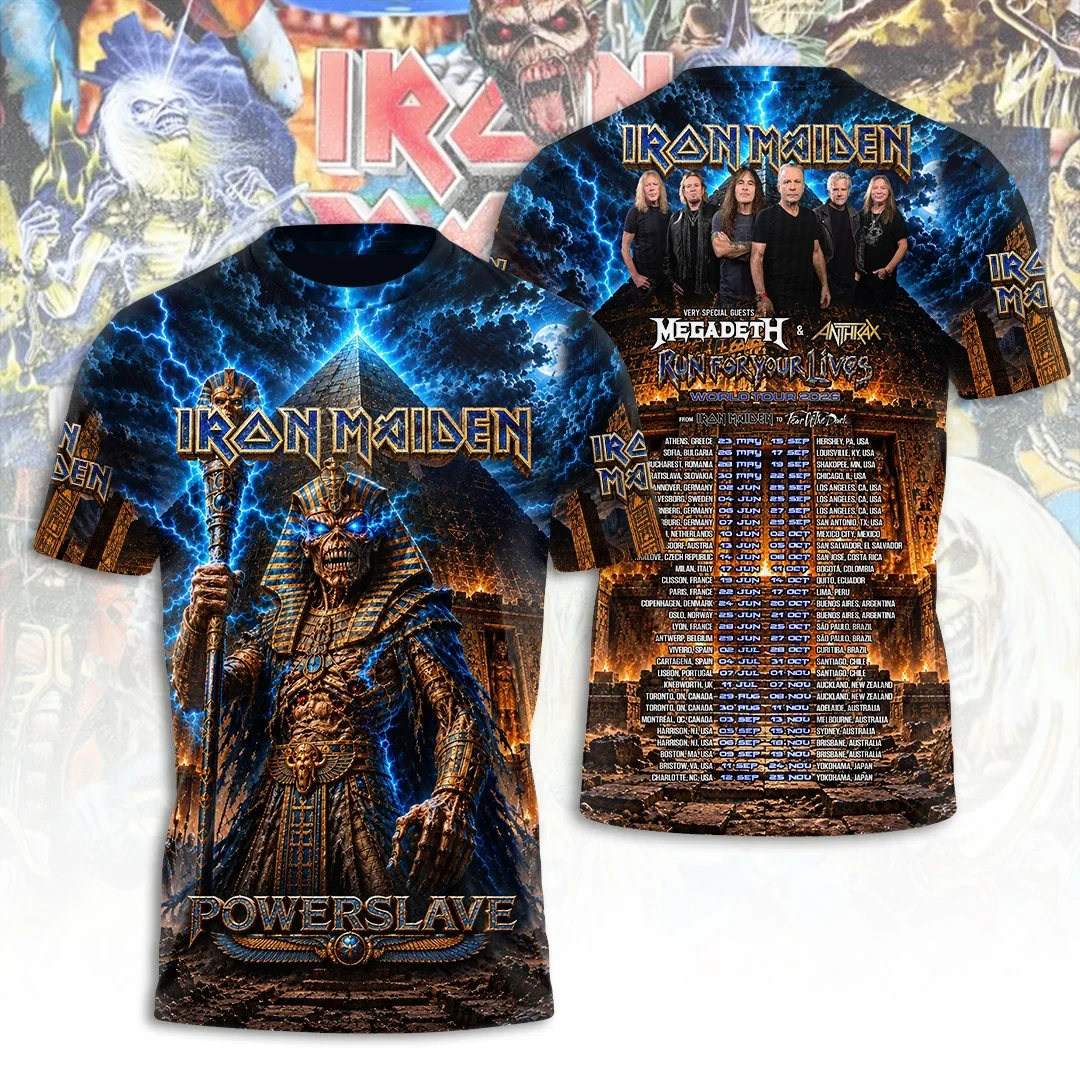Iron Maiden Powerslave Shirt Iron Maiden World Tour Merch Gifts For Brother