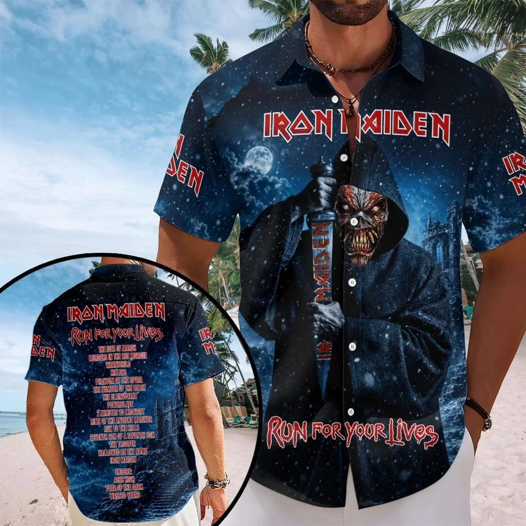 Iron Maiden Run For Your Lives 2026 Hawaiian Shirt Iron Maiden Merch Gifts For Heavy Metal Fans