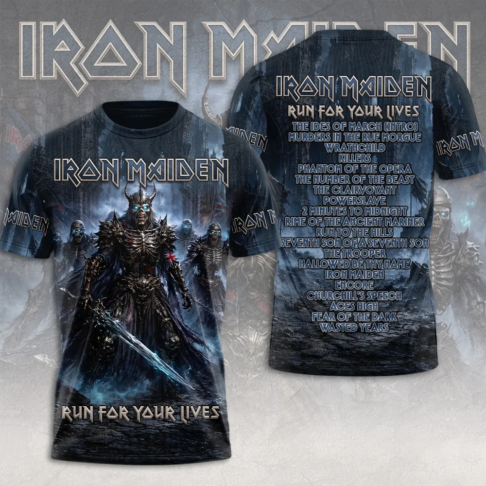 Iron Maiden Run For Your Lives Eddie T-Shirt Iron Maiden Merch Metalhead Fan Gift