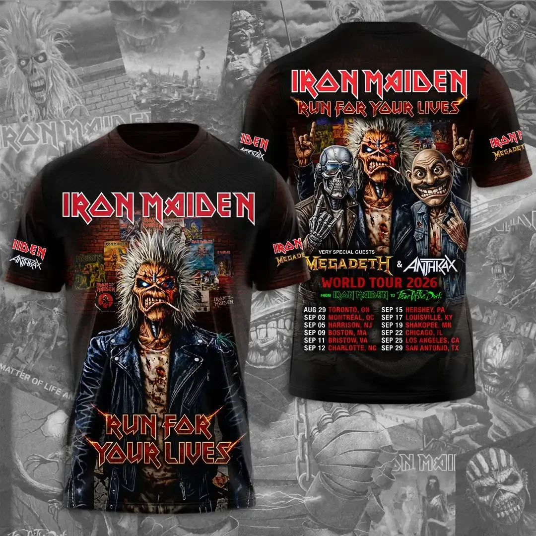 Iron Maiden Run For Your Lives T-Shirt Iron Maiden World Tour 2026 Merch Gifts For Rock Fans