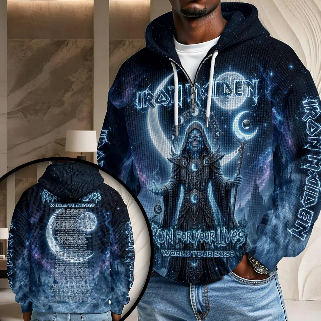 Iron Maiden Run For Your Lives World Tour 2026 Half Zip Hoodie Iron Maiden Merch Band Fan Gear Iron Maiden Run For Your Lives World Tour 2026 Half Zip Hoodie Iron Maiden Merch Band Fan Gear