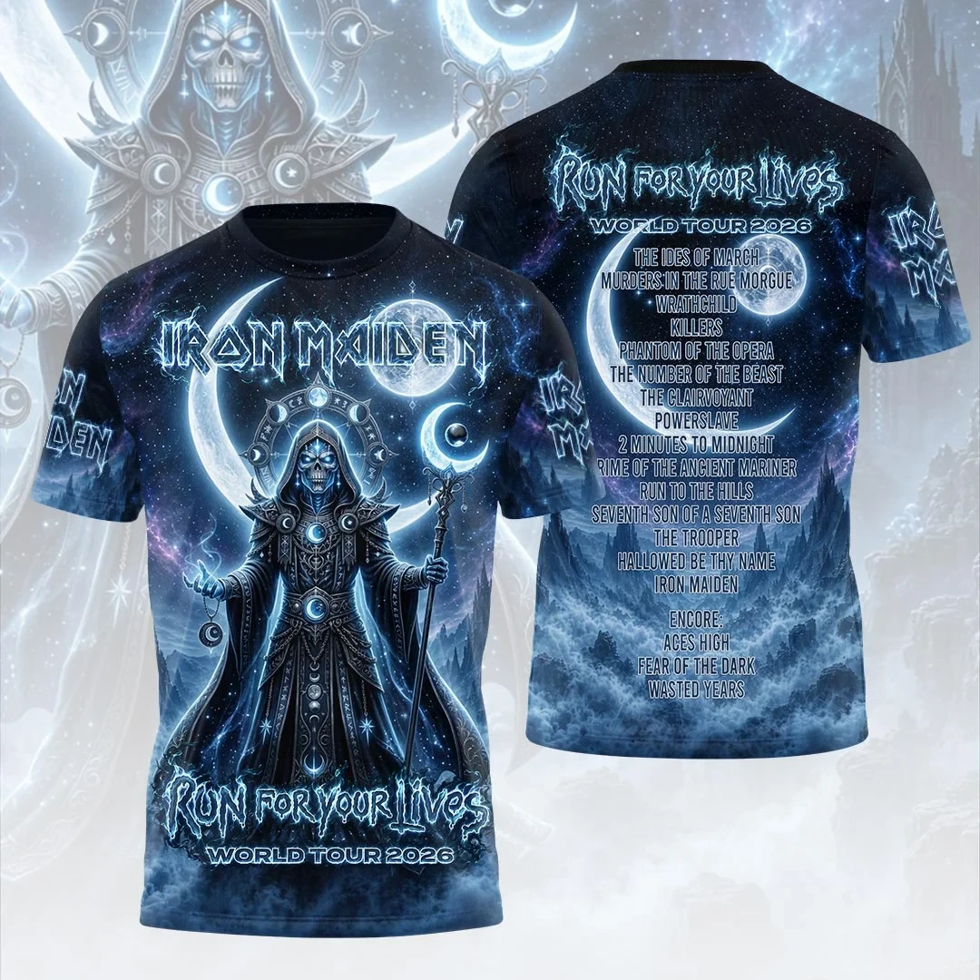 Iron Maiden Run For Your Lives World Tour T-Shirt Tracklist Shirt Iron Maiden Merch 2026 Iron Maiden Run For Your Lives World Tour T-Shirt Tracklist Shirt Iron Maiden Merch 2026