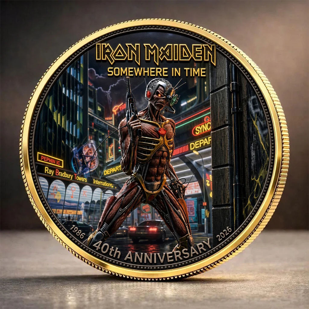 Iron Maiden Somewhere In Time 40th Anniversary Coin Iron Maiden Merch Best Gift For Band Fans