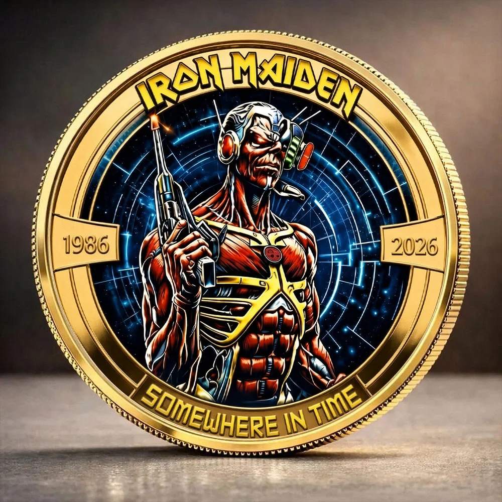 Iron Maiden Somewhere In Time 40th Anniversary Commemorative Coin Rock Band Iron Maiden Merch