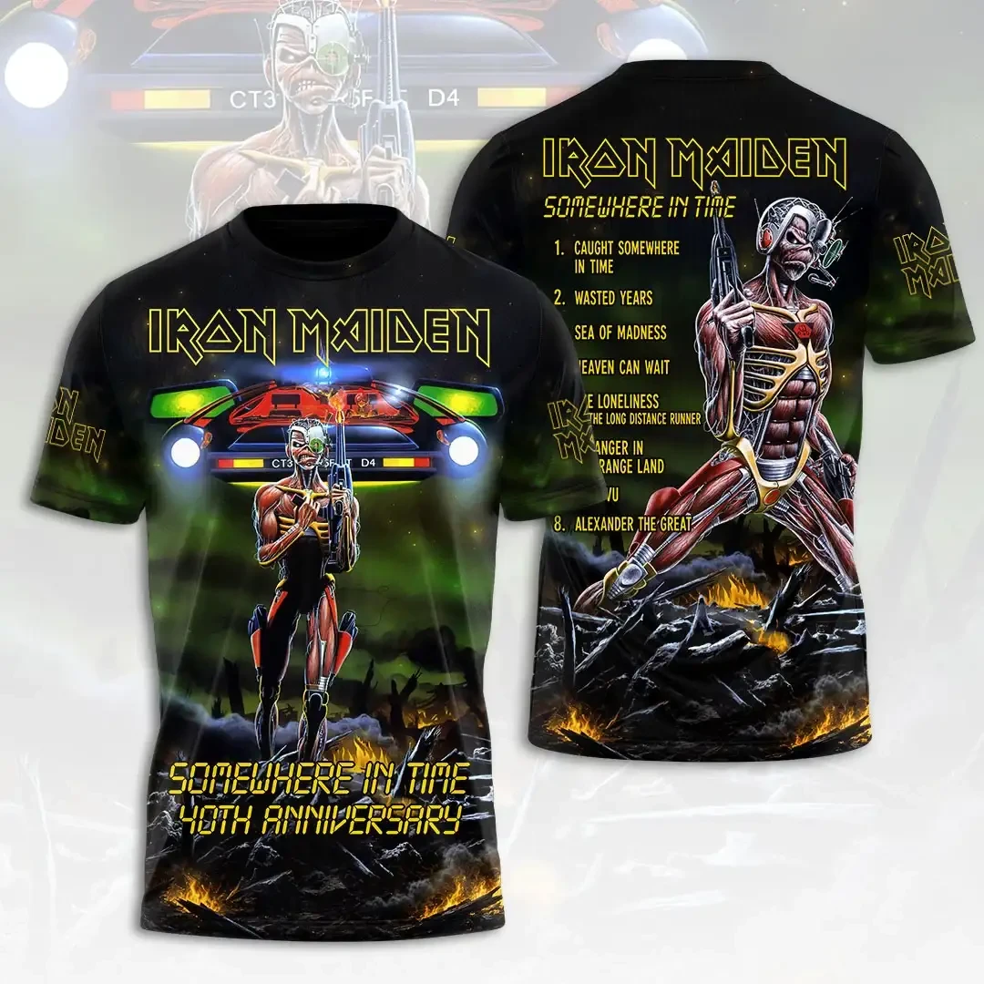 Iron Maiden Somewhere In Time 40th Anniversary T-Shirt Iron Maiden Merch Band Fan Apparel